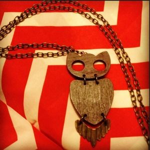 *Reserved* Cute Wooden Owl Knecklace