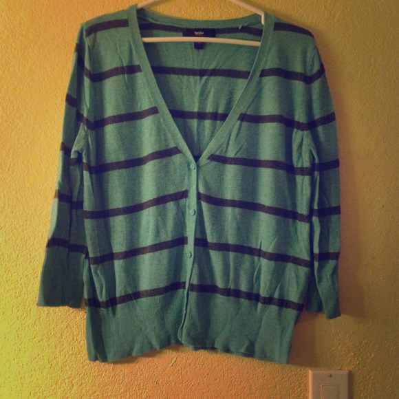 ❤❤SOLD❤❤XXL Mossimo teal striped cardigan