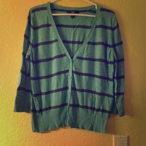 ❤❤SOLD❤❤XXL Mossimo teal striped cardigan