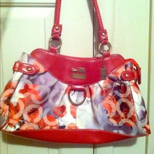 Red Flower Coach Bag