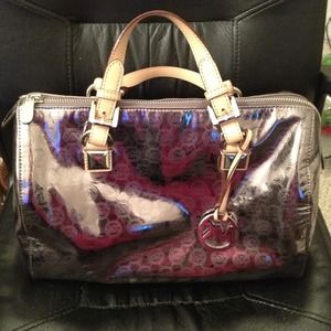 Auth Michael kors gunmetal metallic Grayson purse