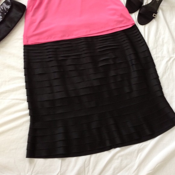 Black ruffle layered skirt