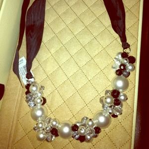 For jenniduds- faux pearl and onyx necklace