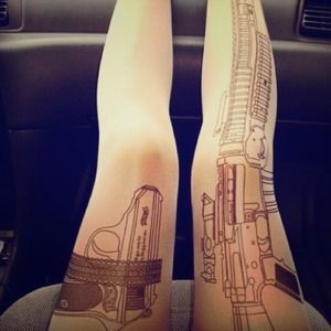 Gun tattoo tights