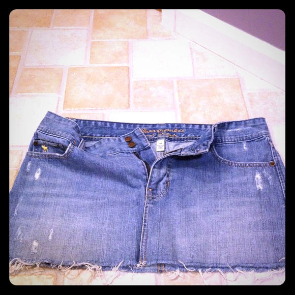 Abercrombie and Fitch frayed denim skirt
