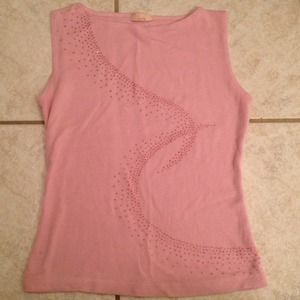 Pink sweater tank with.