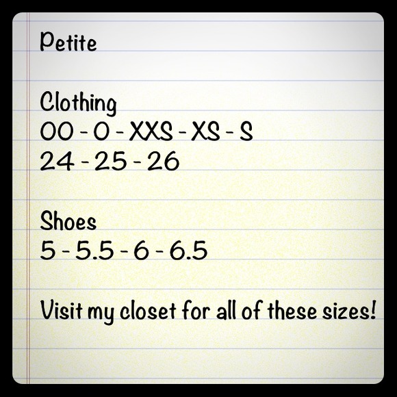 Petite, XXS, XS, S