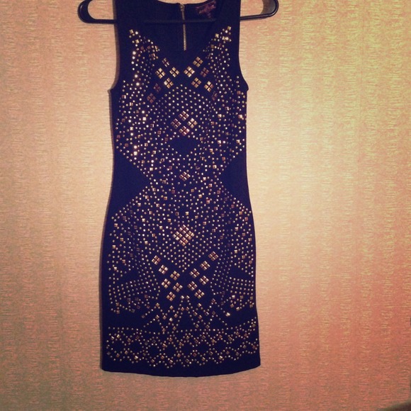 RESERVED  Gold studded party dress