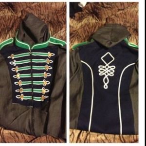 Denim marching band hoodie mens