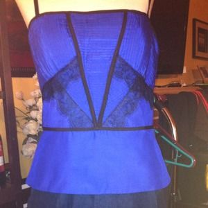 PLTD Lace Trim Bustier dark blue by Bebe
