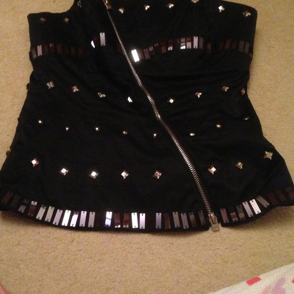 Bebe black corset top.