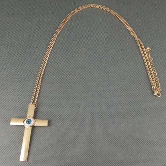 Cross Evil Eye Necklace