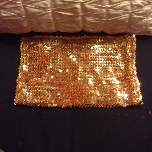 Gold sequin tube top