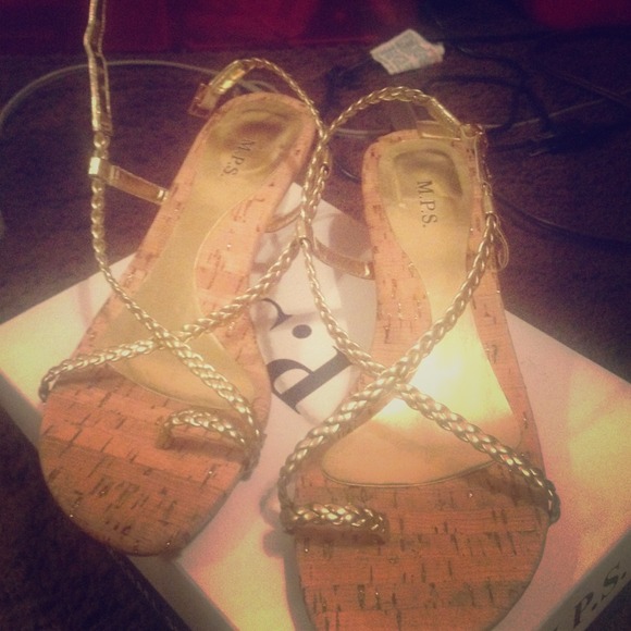 Gold strap heels