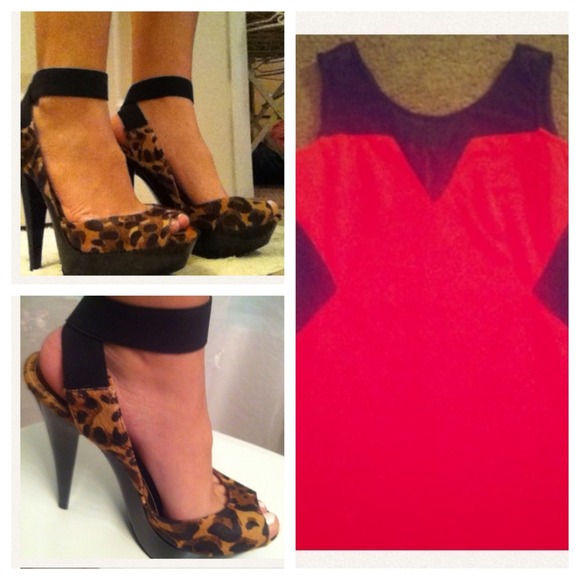 Shoes - ❤REDUCED❤Jessica Simpson leopard heels &Red Dress