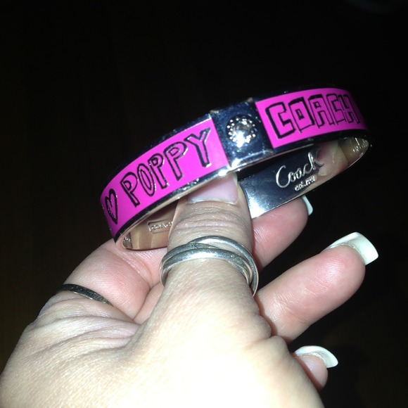 SOLD Coach Bangle... Silver n Hot Pink SOLD