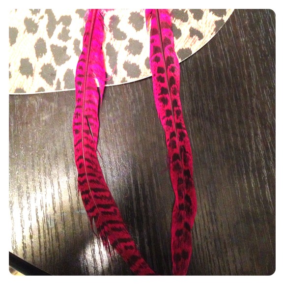 $5-10$ Jewel Tone Animal Print Feather Earrings