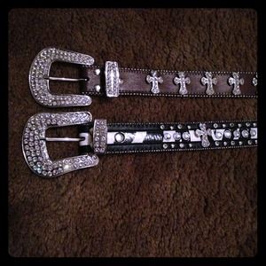 Rhinestone belts & tee. Brand new❌RESERVED❌