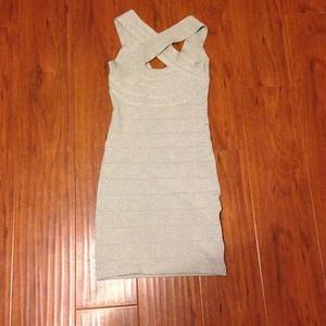♻TRADED♻Silver Bebe bandage dress