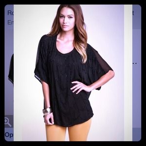 ❌SOLD❌Romeo & Juliet Couture black beaded tunic