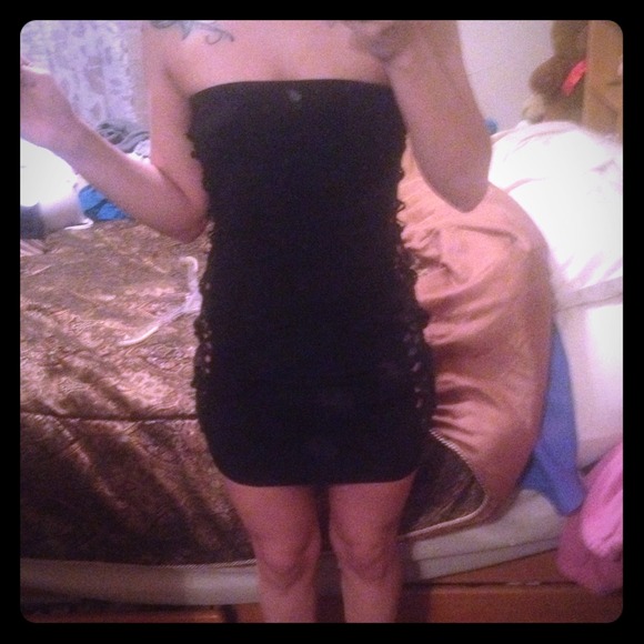 Short black lace dress