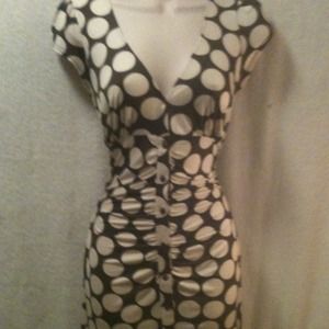 Pinup cream and brown circle dress