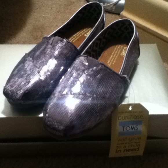 Gray Glittery TOMS .