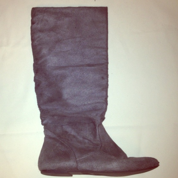 Grey suede boots