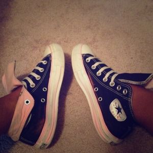 Pink and Black Converse