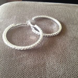 Diamond hoop earrings