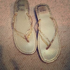 Reduced! Stuart Weitzman python flip flops...new!