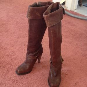 SEXY BROWN BOOTS.  WORN ONCE.  SIZE 9.