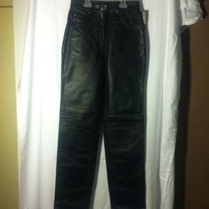 Woman's Black Leather Pants.