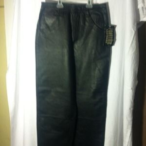 Woman's black Leather pants