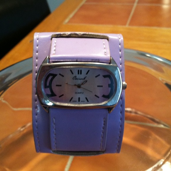 Lavender leather strap watch