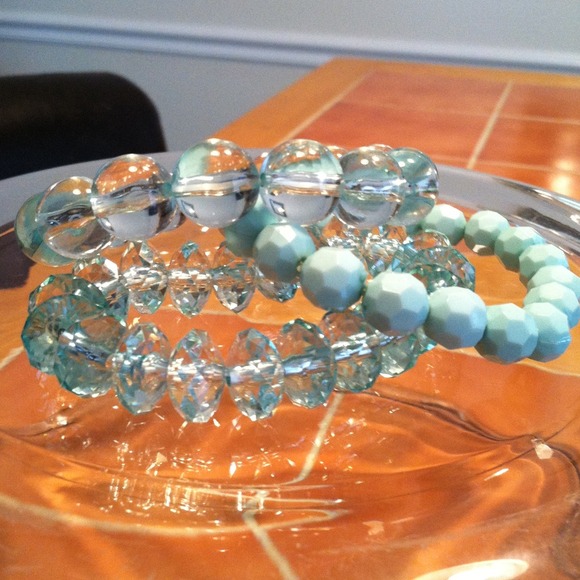 SOLD Sea green stretch bracelets