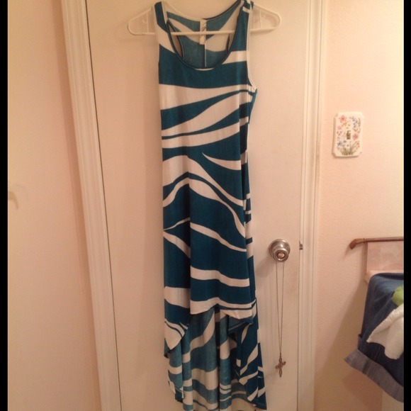 High low maxi print dress