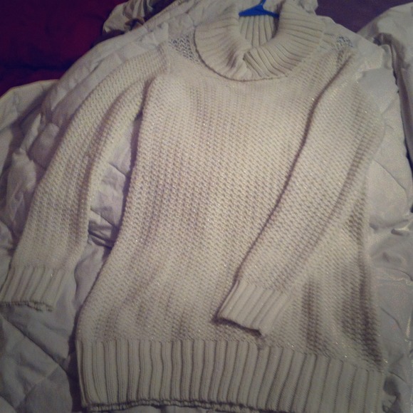 Cream knit sweater dress