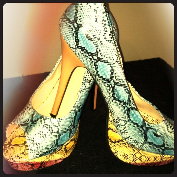 Reptile Print Spiked Heels