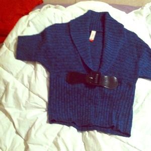 Blue and black sweater top