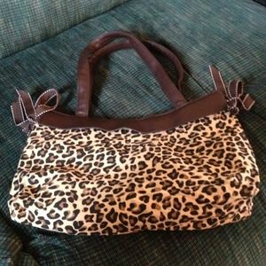 Retired Thirty One skirt purse with cheetah skirt