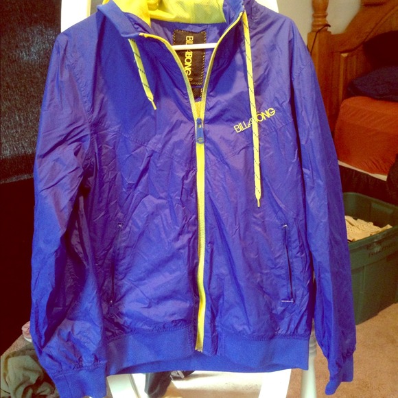 Hip rain coat! Bright blue with neon yellow!