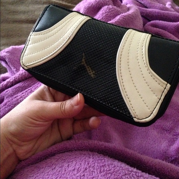 Black and mother of pearl white Puma Wallet