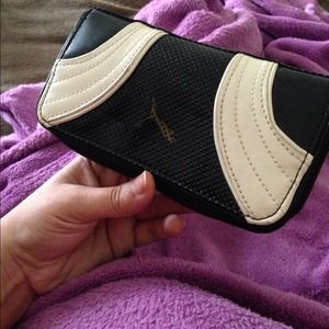 Black and mother of pearl white Puma Wallet