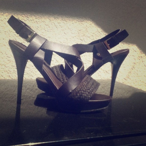Sexy stiletto high heels brown sz 8.5 - Picture 1 of 4