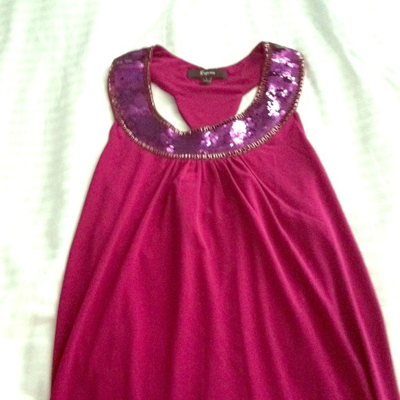 Berry and purple sequined top!