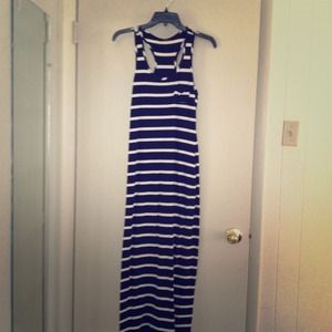 Black and white striped maxi