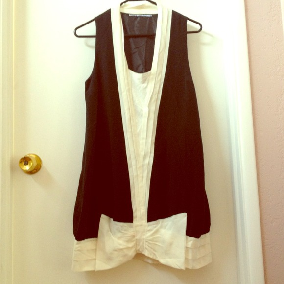 Black and White Dress with Bow Detail