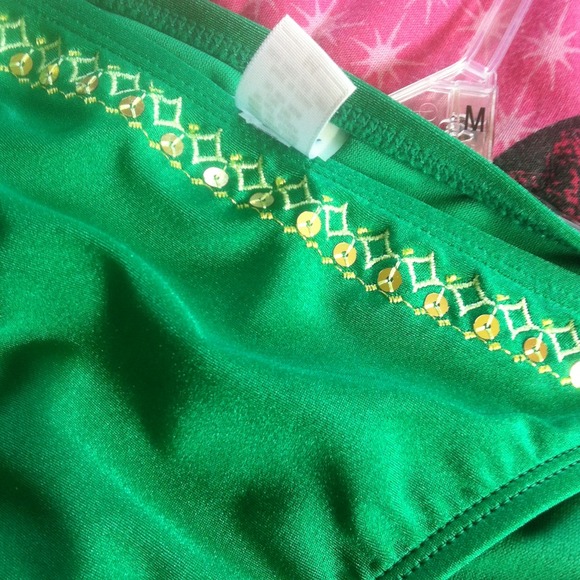 Green Sequin Embellished Bikini Bottoms - Picture 2 of 2