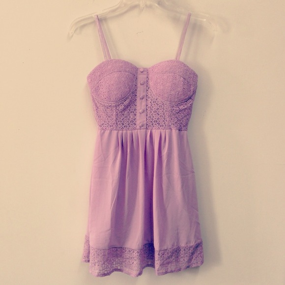 Dresses & Skirts - ♡ Purple Eyelet Corset Dress
